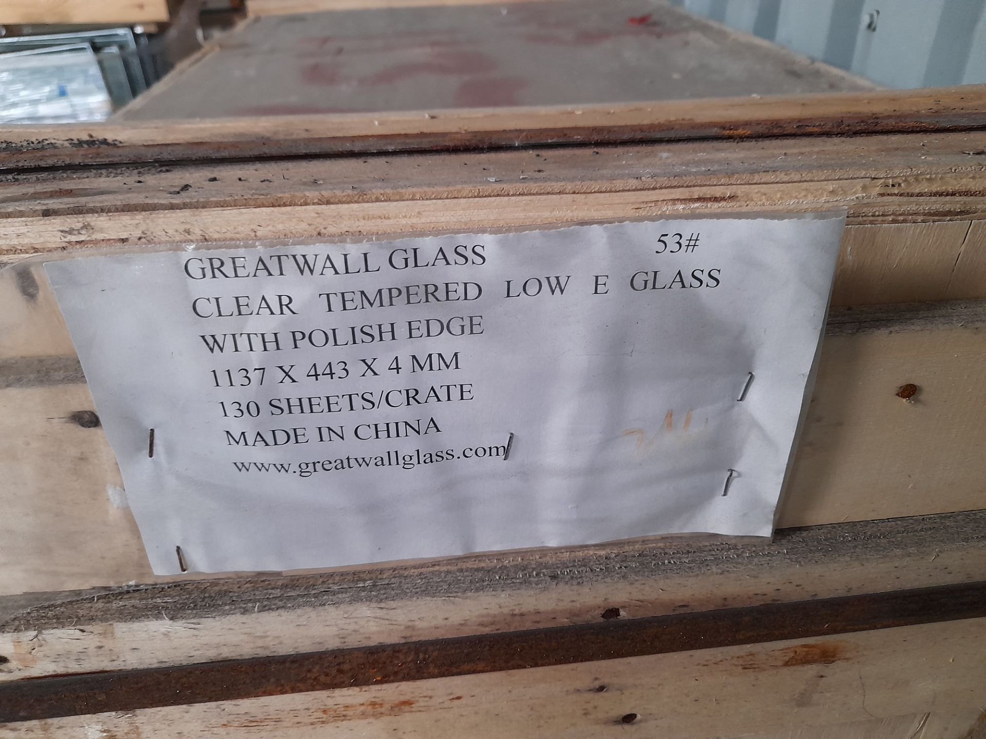 260 x sheets of great wall glass clear tempered lo - Image 2 of 2