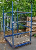Upright sheet stock rack with forktruck mounting