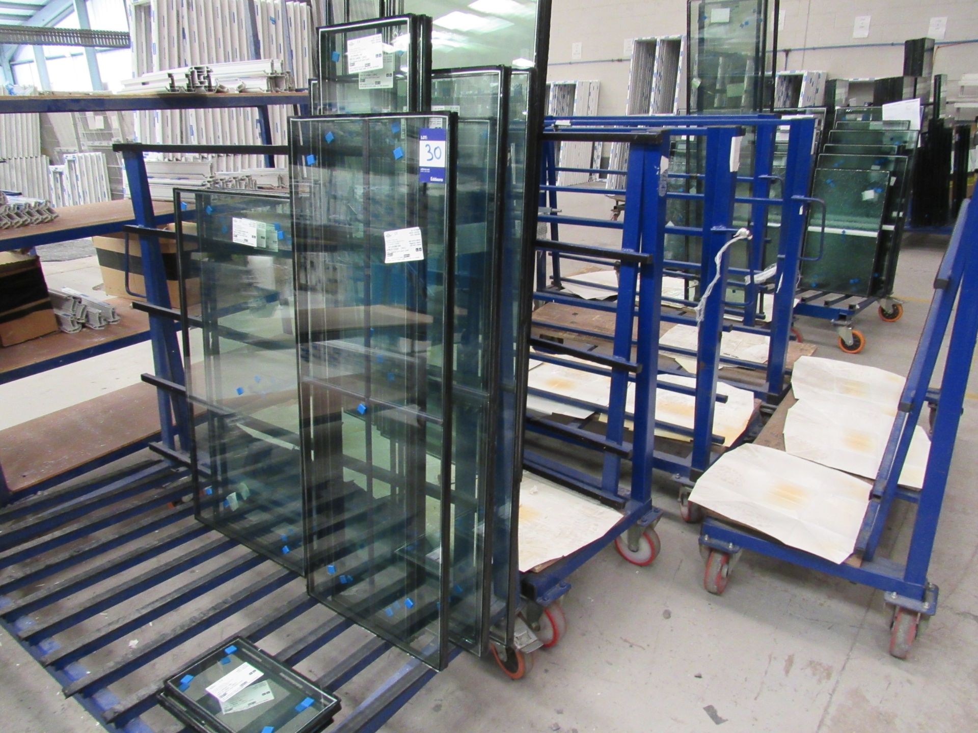 7 various mobile glass frames with quantity of gla