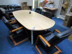 Executive meeting table with 6 leather effect chai