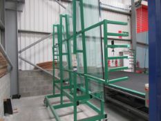 Mobile high capacity glass trolly (green) with qua