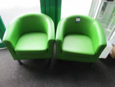 2 leather effect tub chairs