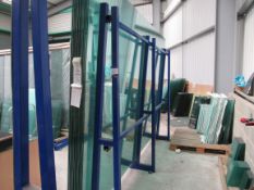 Floor mounted steel glass stand with 39 sheets 4.0