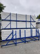 Quantity of UVPC profile lengths, approx. 6000mm, to 4 x Blue ‘Forkable’ stillages (Stillages