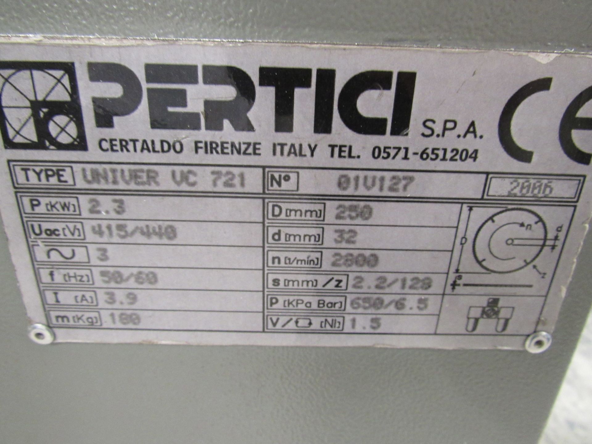 Pertici Univer VC721 notcher, Serial number 01V127 - Image 4 of 4
