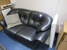 2 seat leather effect sofa