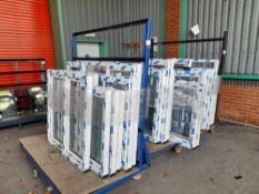 3 x various mobile sheet stock racks and contents
