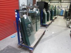 13 Single sided glass trollies with quantity of va