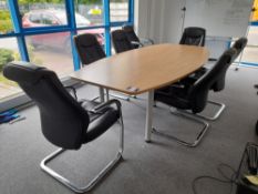 Meeting table, approx. 1200mm x 2400mm, with 7 - f