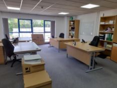 Contents to office to include 5 x corner desks, 5