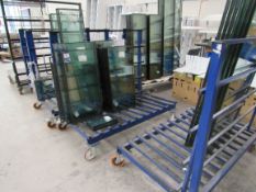 4 various mobile glass frames with quantity of gla