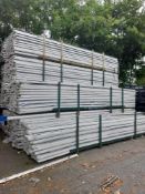 Large quantity of UVPC profile lengths, approx. 6000mm, to 11 x Green ‘Forkable’ stillages (