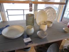 Quantity of pottery to shelf