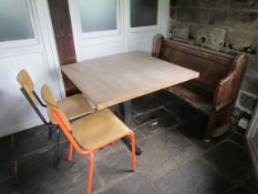 Square table with 2 café chairs
