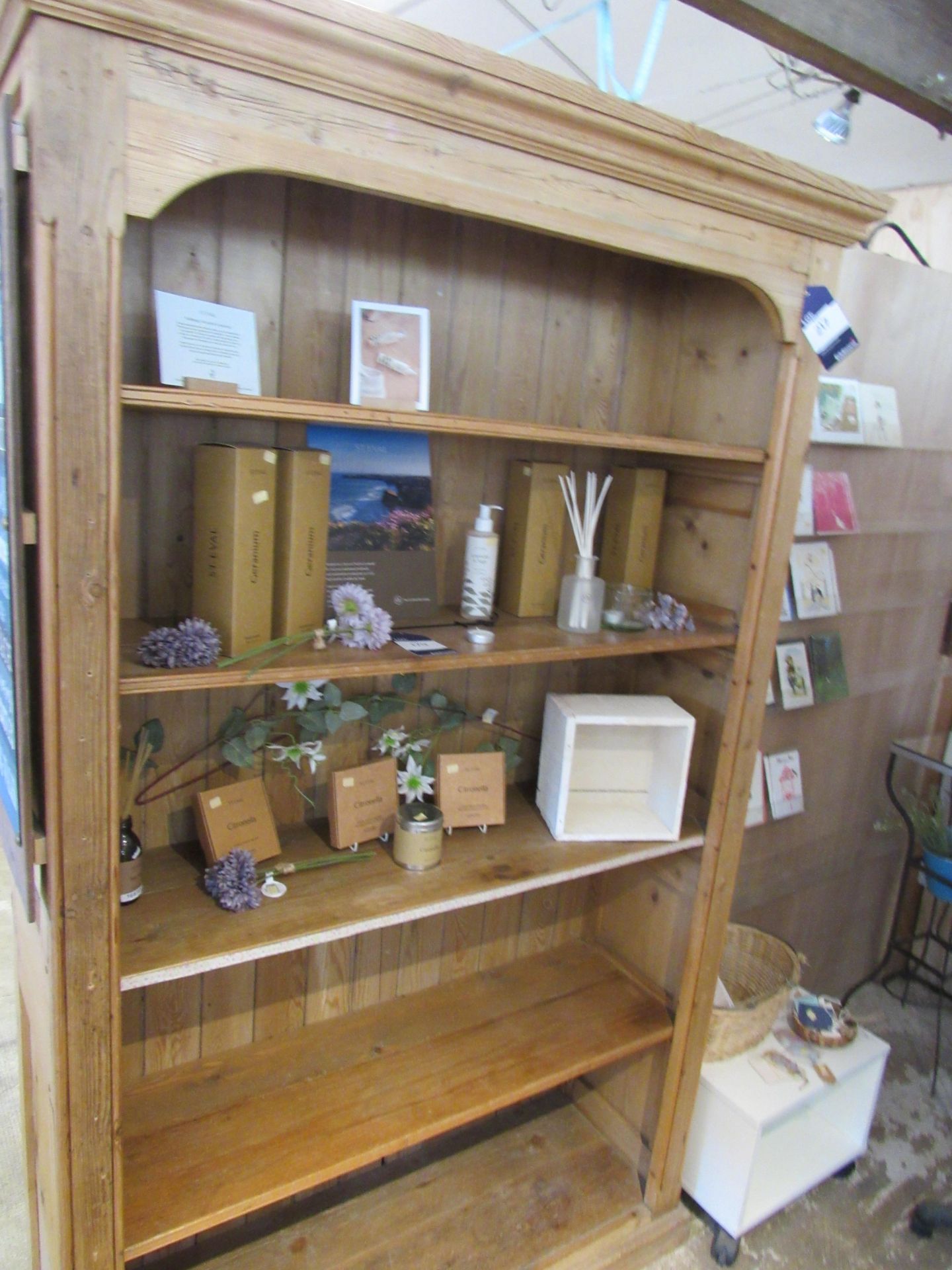 Pine 5 tier shelf unit - Image 3 of 3