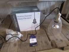 Hoxton domed glass pendant light fixture