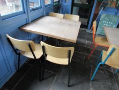 Square table with 4 café chairs,