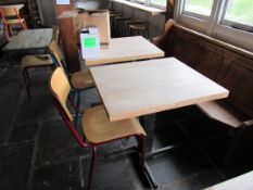 2 café tables with 2 café chairs