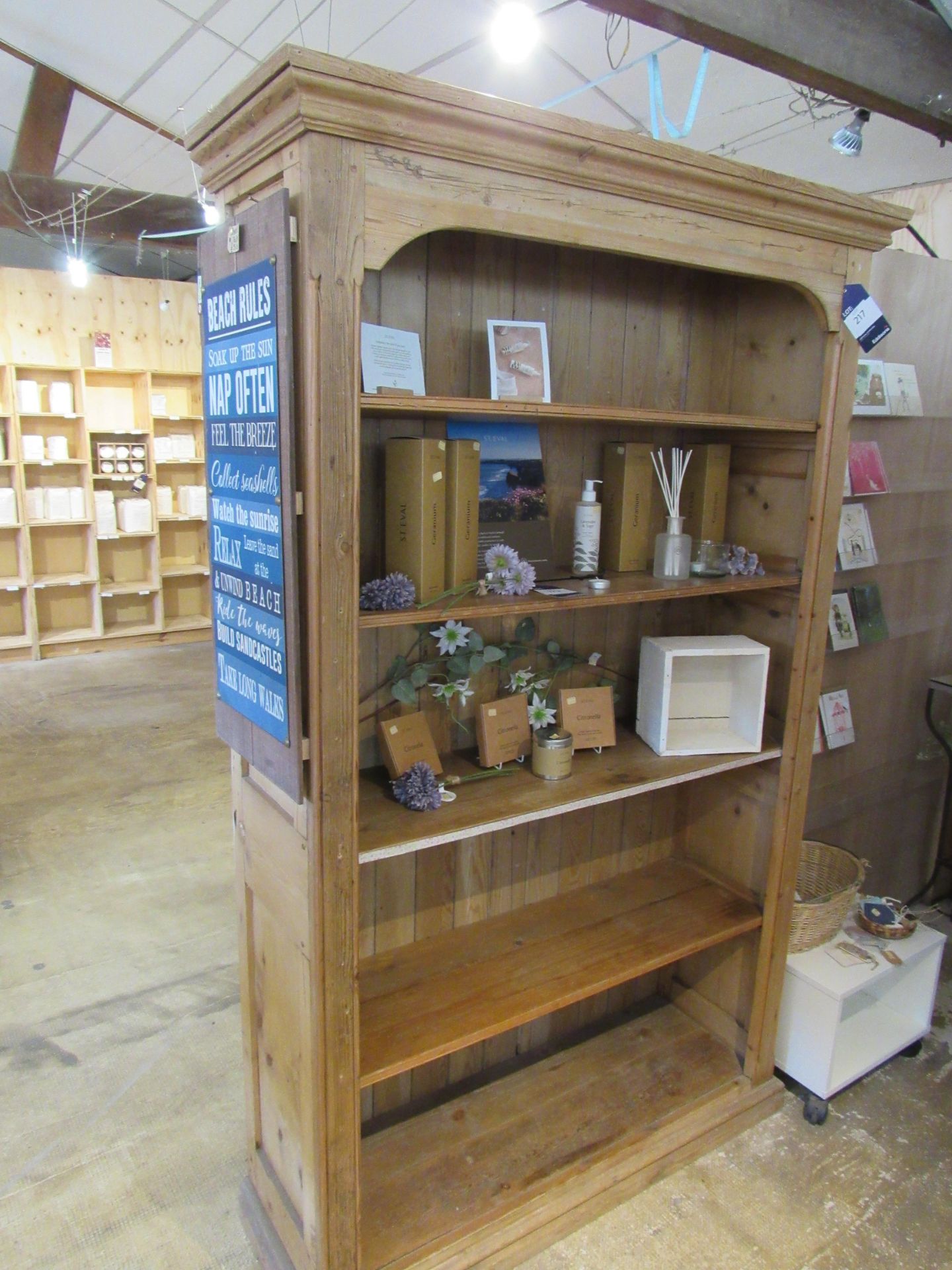 Pine 5 tier shelf unit - Image 2 of 3