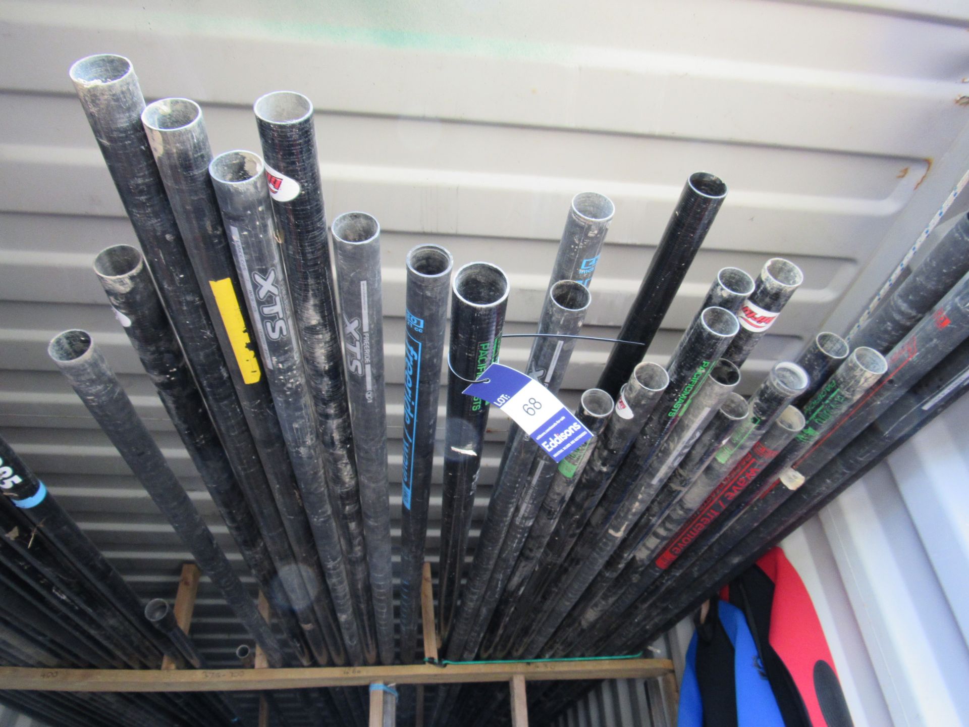 Approx 44 various sized wind surfing mast poles
