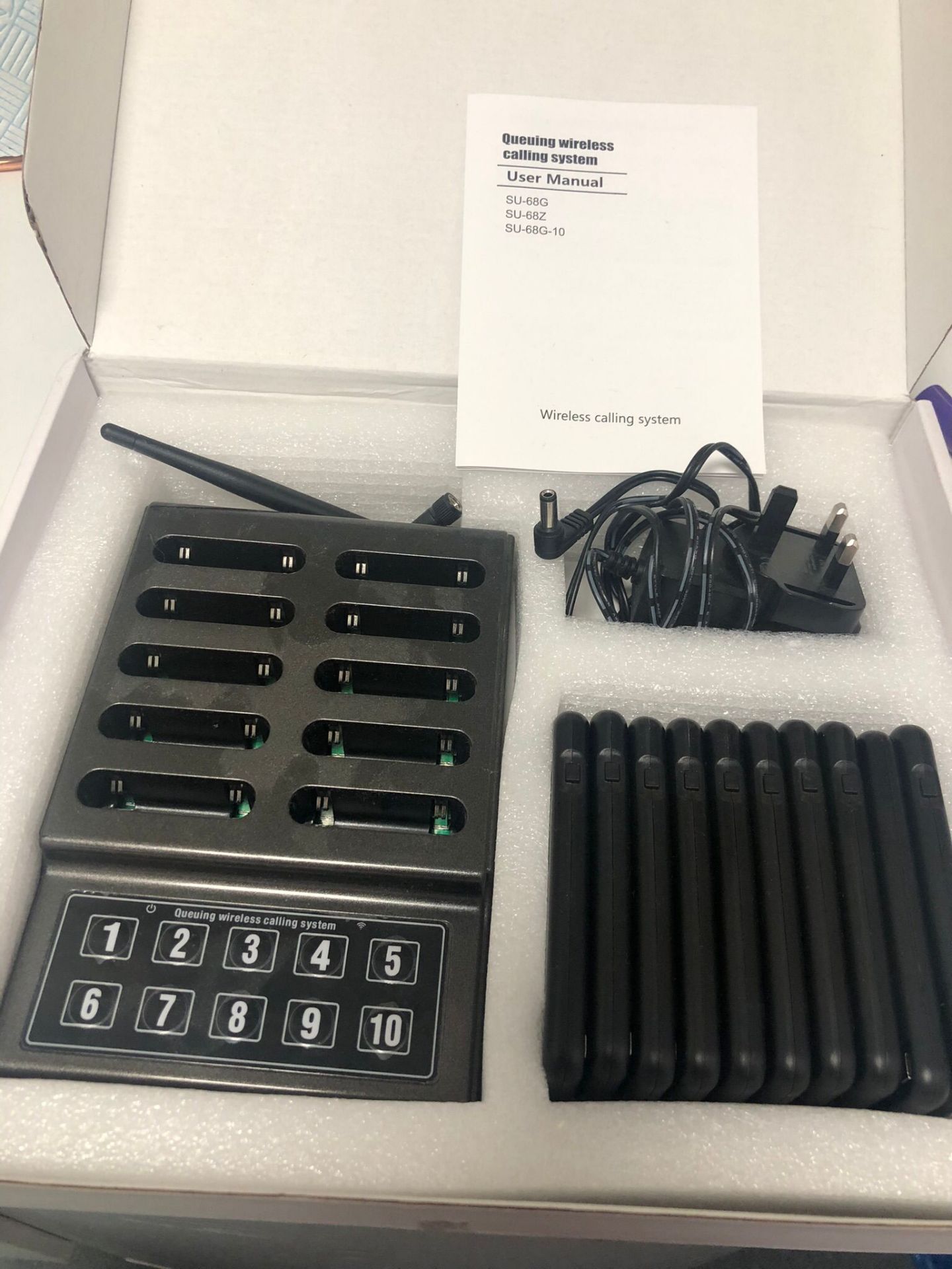 10-Channel queuing wireless calling receiver syste