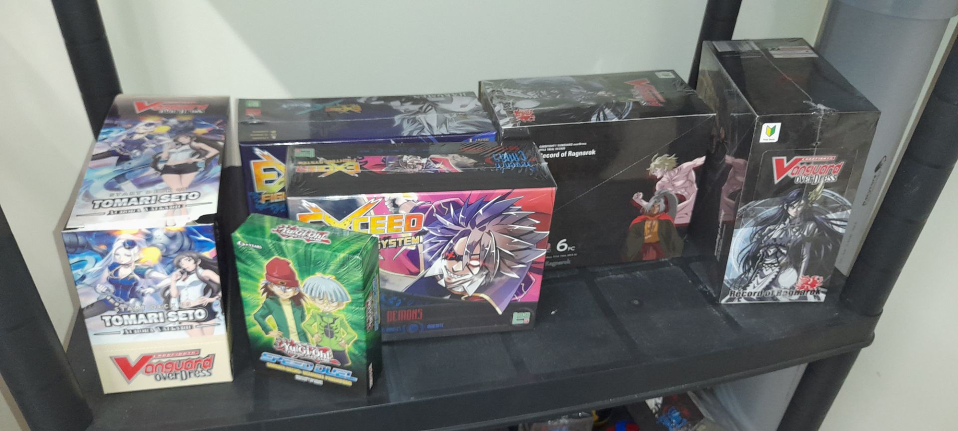 Contents of Five tier plastic shelving unit and metal display stand to include Vanguard CardFight, - Image 4 of 6