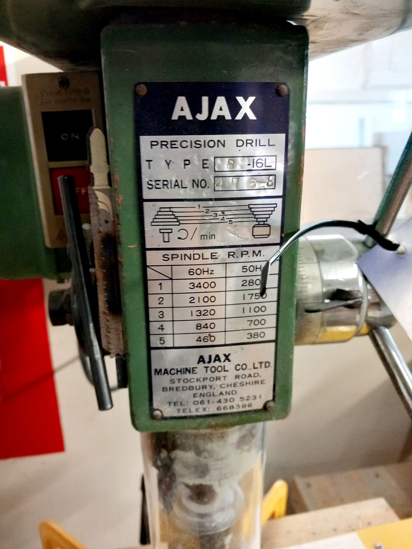 Ajax B-16L Pedestal Drill 240v - Image 3 of 3