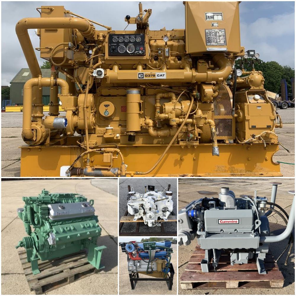 Marine Diesel Engines, Diesel Generators, Diesel driven Water Pumps, Large Quantity Outboard Motors, Marine Gearboxes, Hydraulic Power packs