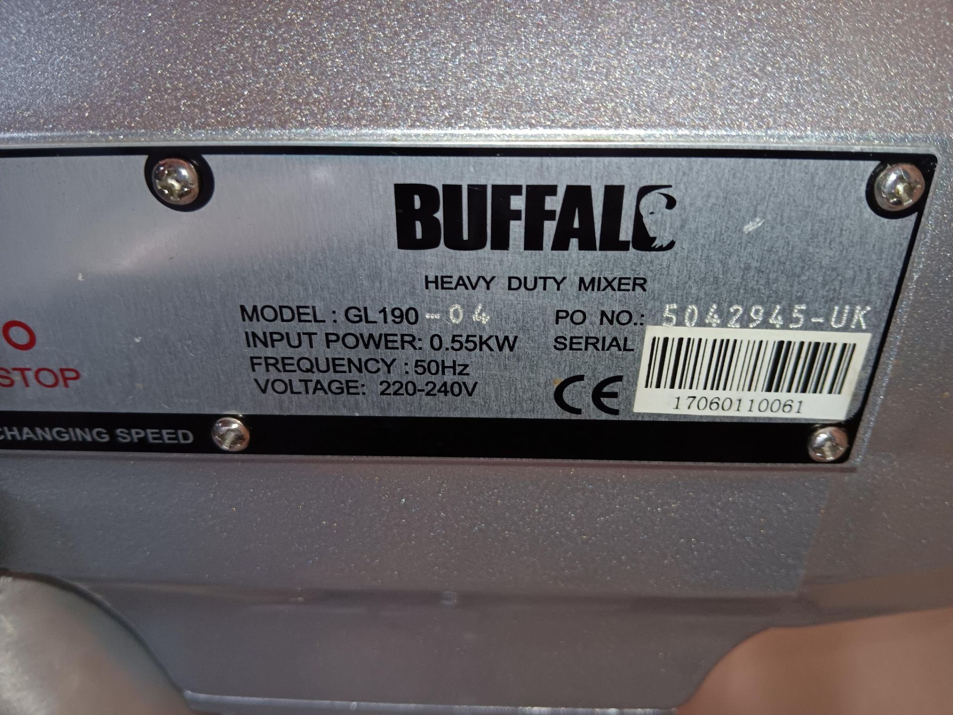 Buffalo GL190 9litre countertop plantary mixer - Image 3 of 3