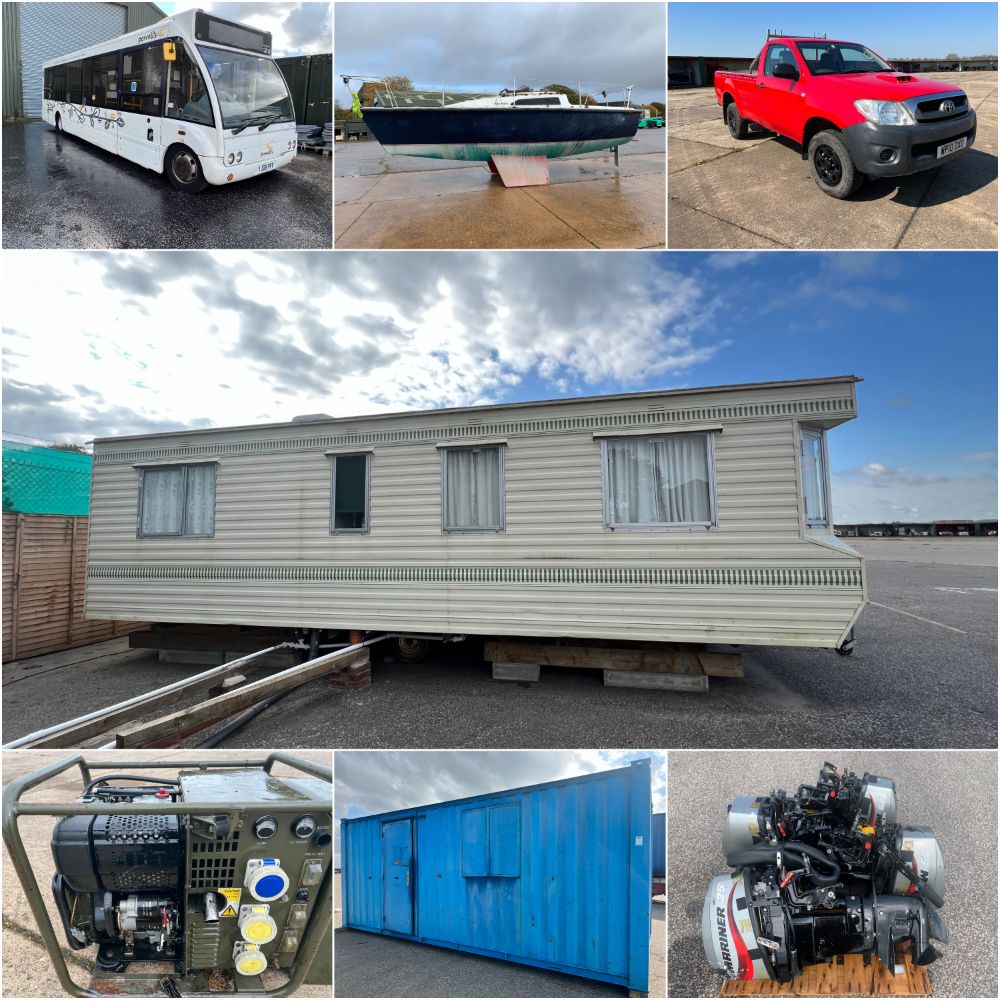 Major Clearance Auction of Motor Vehicles, Boats & Outboards, Static Caravans & General Workshop and Yard Equipment. NO VAT – NO BUYER’S PREMIUM