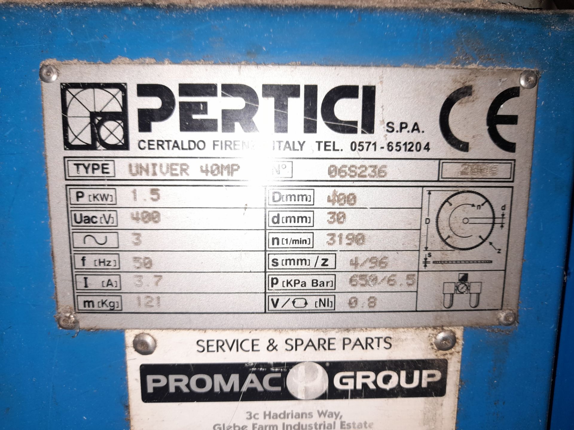 Pertici Univer 40MP Mitre Saw, 2006, 065236 - Image 3 of 4