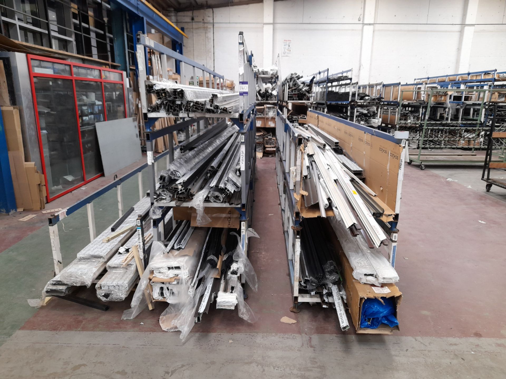 Large quantity of various profiling (Aluminium and plastic), to 39 x stillages (Stillages not