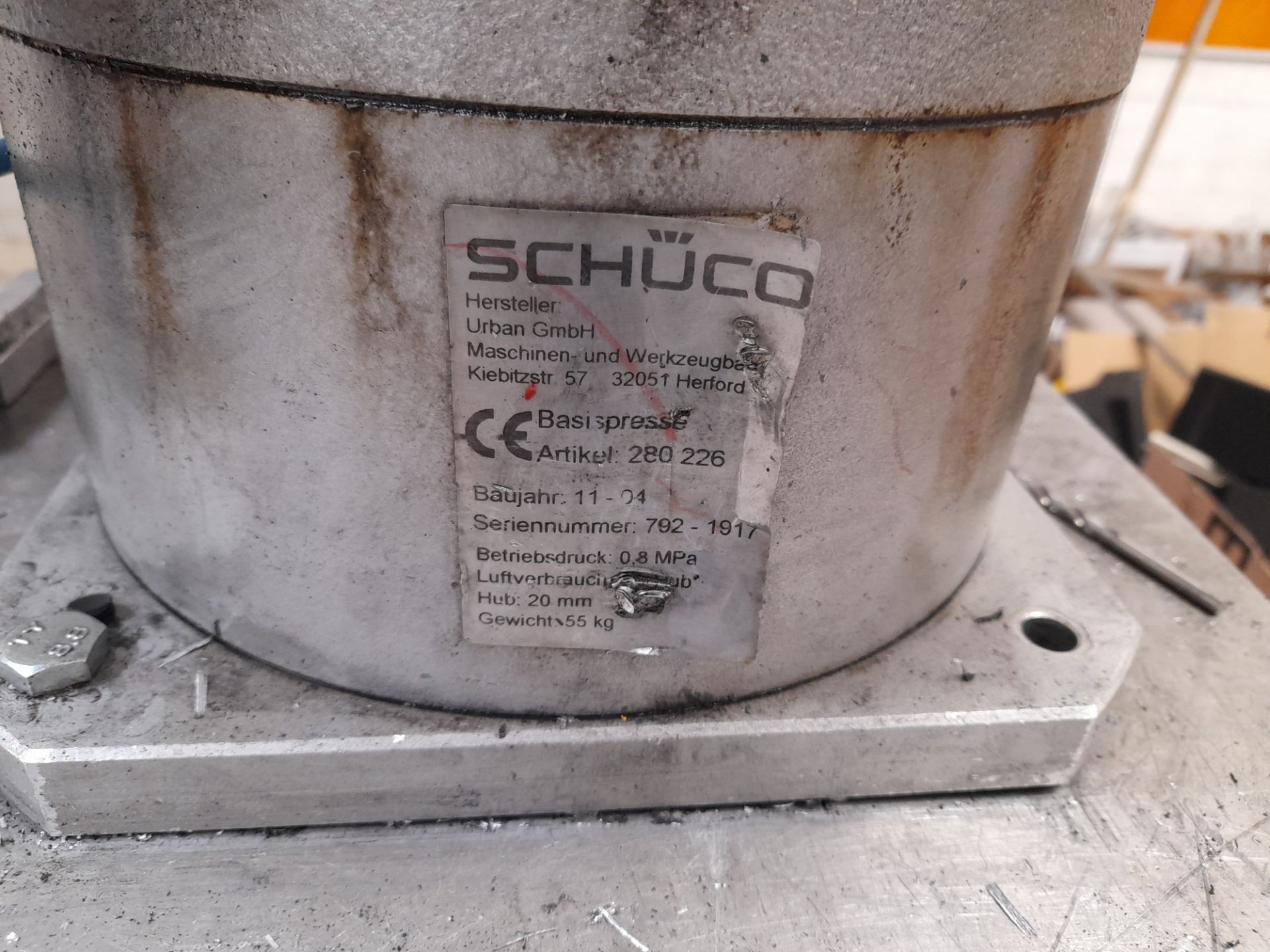 Schuco BasisPress Pneumatic Press 11/04 Serial Number 792-1912 - Image 2 of 3