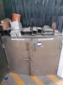 Metal double door cabinet and quantity of work jig