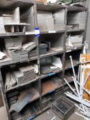 15 x Bay storage rack & contents including stainle