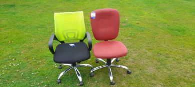 2 x wheeled office chairs