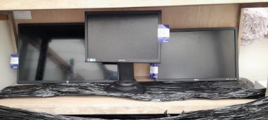 Dell E248WFPB 24” monitor, HP 31.5” LCD display monitor & Hanns G HSG1192 19” LCD monitor with