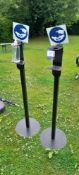 2 x freestanding hand sanitising stations