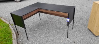 Orpington walnut and black corner study desk 1350 x 1150, 2 x straight study desks (1 leg has no