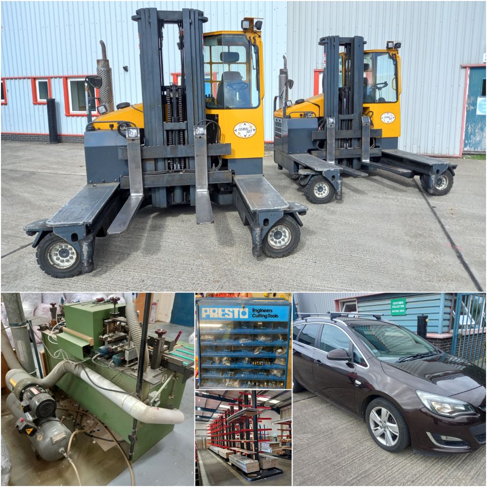 3x Forklifts, 2 Cars, Extensive Cantilever Racking and Residual Builder’s Merchants Stock