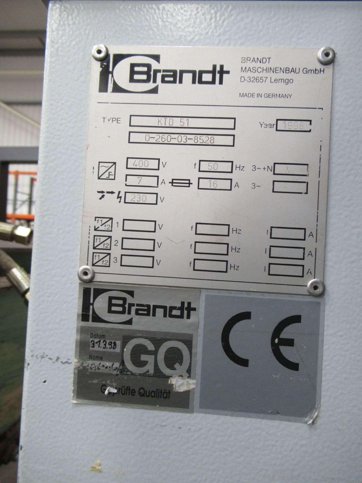 Brandt F10/100 Top and Bottom Contour Edgebander and Brandt KTD 51 Contour Edgebander - both 3ph. - Image 12 of 12