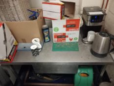 Stainless steel topped low table & Jack Stonehouse Water Boiler