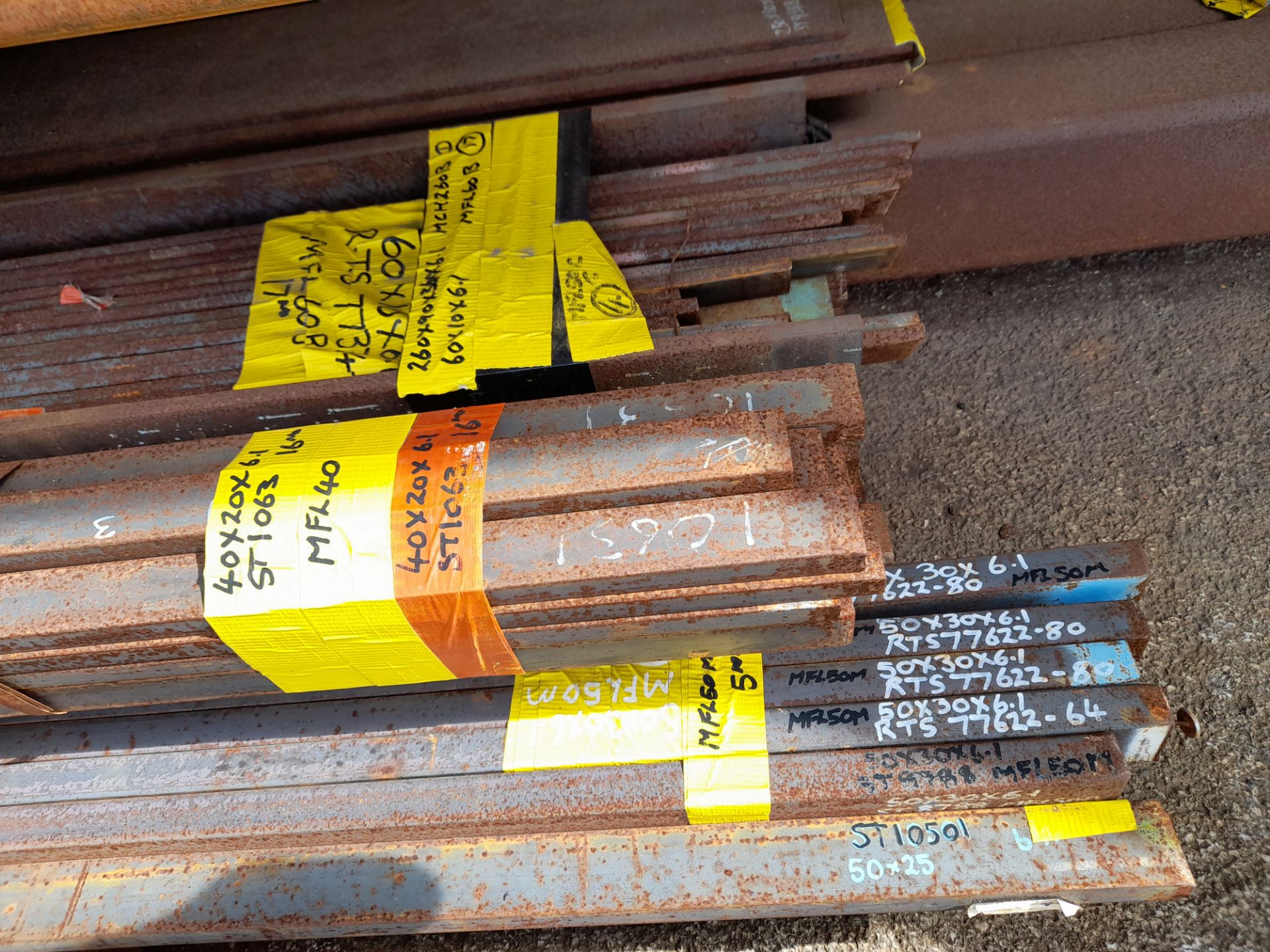 Assortment of Steel Stock to rack (rack not included) various sizes/profiles etc. (viewing - Image 3 of 11