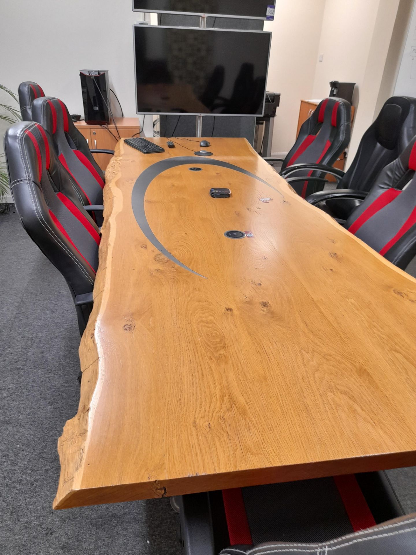 Boardroom table, with 7 x various executive chairs - Image 3 of 3