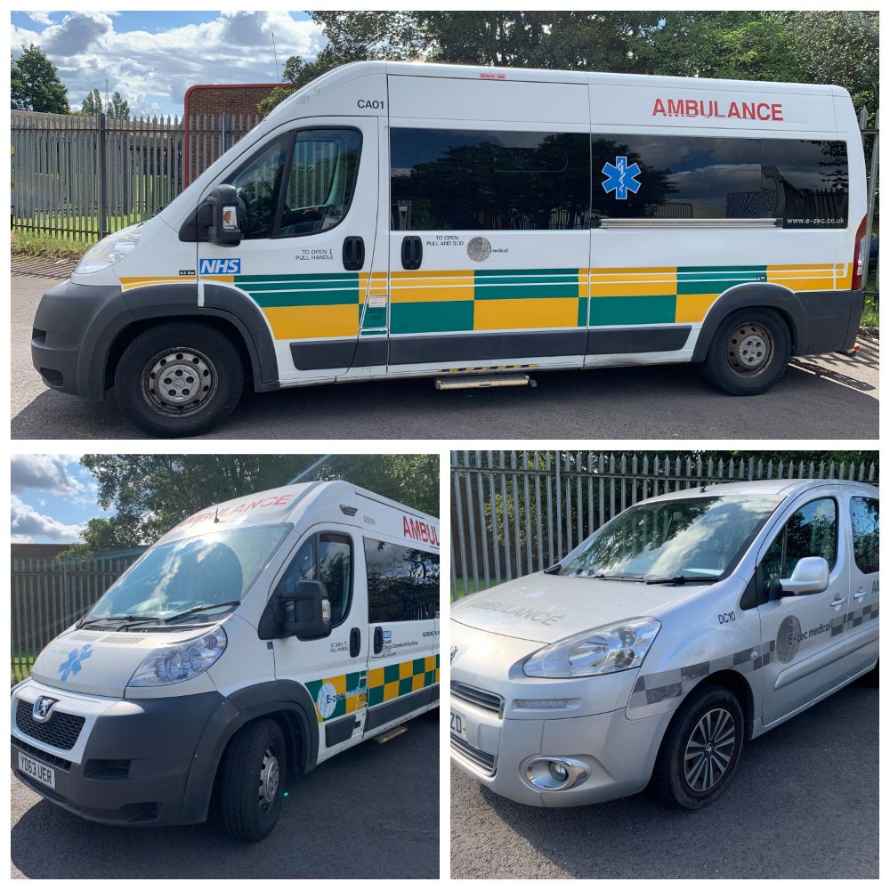 2 x Peugeot Boxer Ambulances and a Peugeot Partner Ambulance