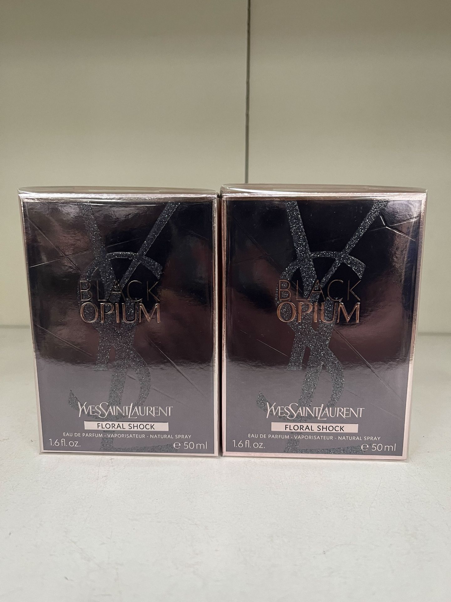 2x 50ml Yves Saint Laurent Black Opium Floral Shock