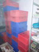 25 x Various plastic storage crates