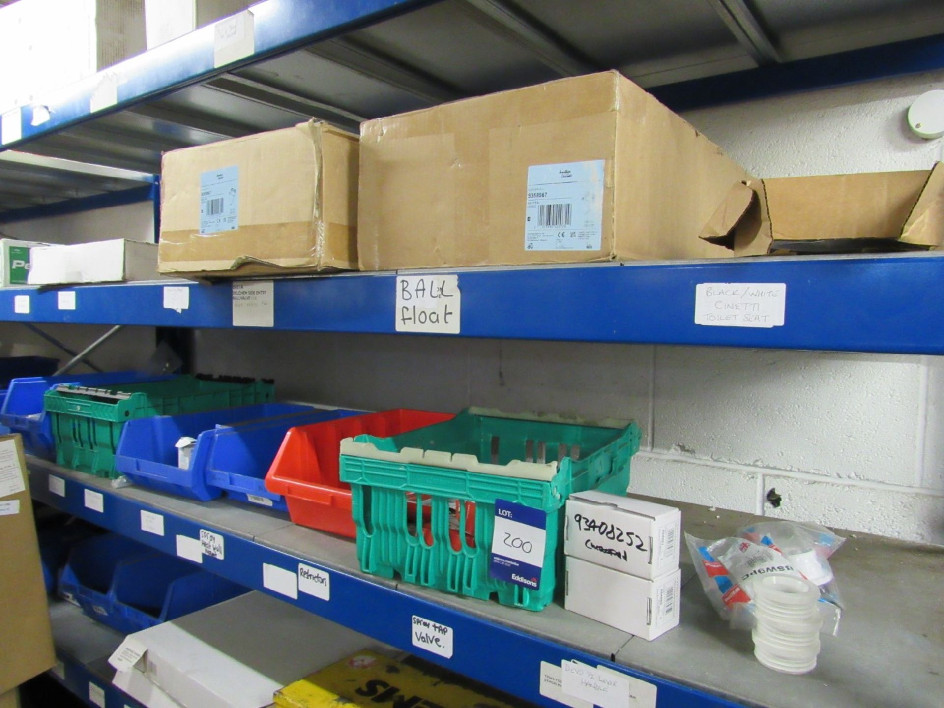 Quantity plumbing stock to 2 shelves