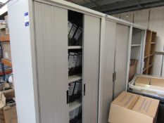 3 Silverline tambour fronted cupboards