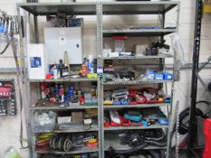2 Steel racks and contents, automotive fixings